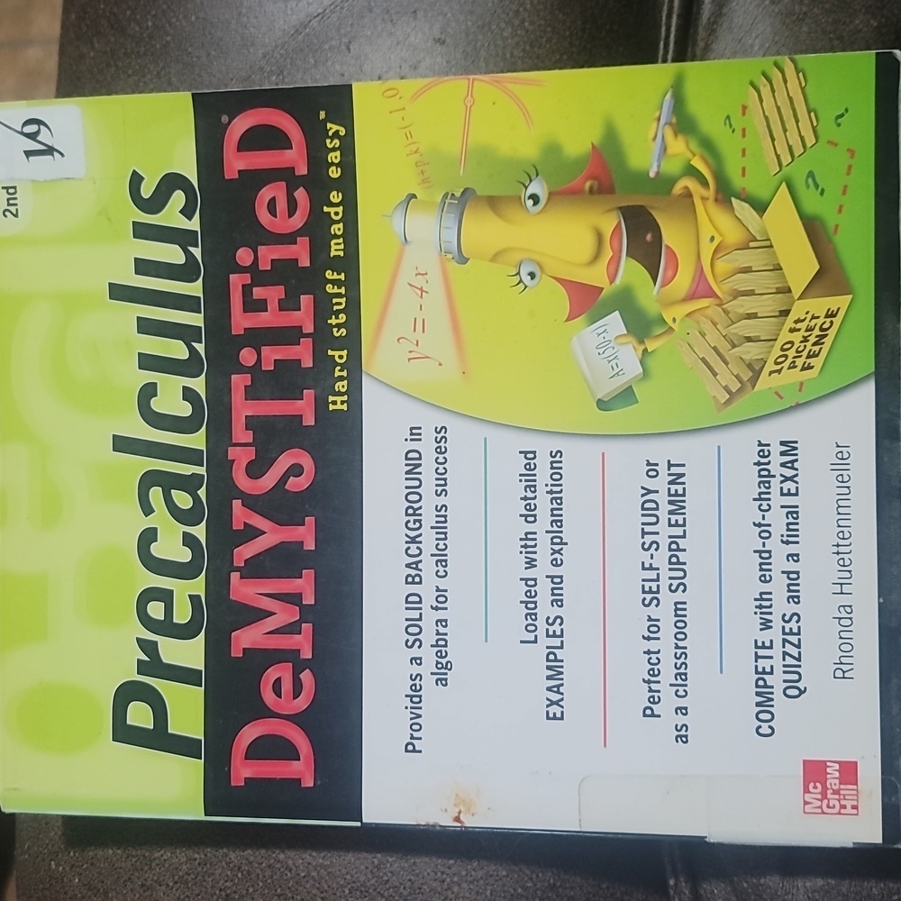 Precalculus demystified hard stuff made easy series book Mcgraw hill